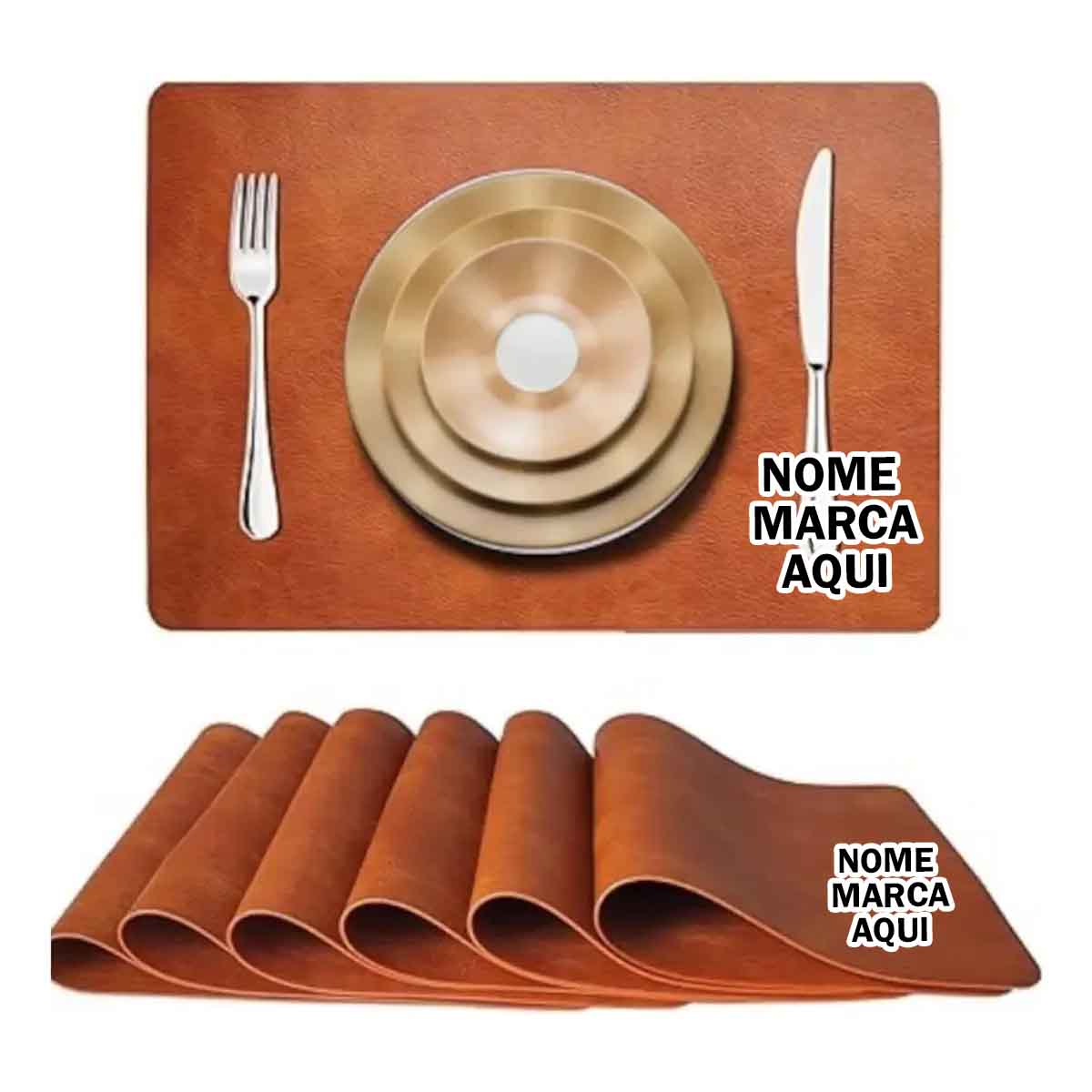 Jogo americano de couro suplat supla Personalizado com nome marca logotipo empresa foto arte frase personalizada