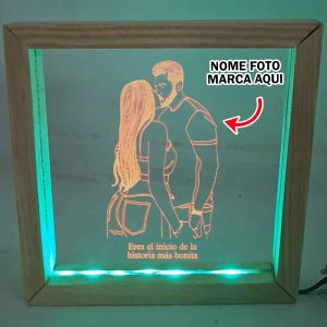 Luminaria quadro porta retrrato led rgb Personalizado com nome marca logotipo empresa foto arte frase personalizada