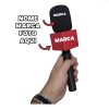 Microfone Personalizado com nome marca logotipo empresa de entrevista foto arte frase personalizada
