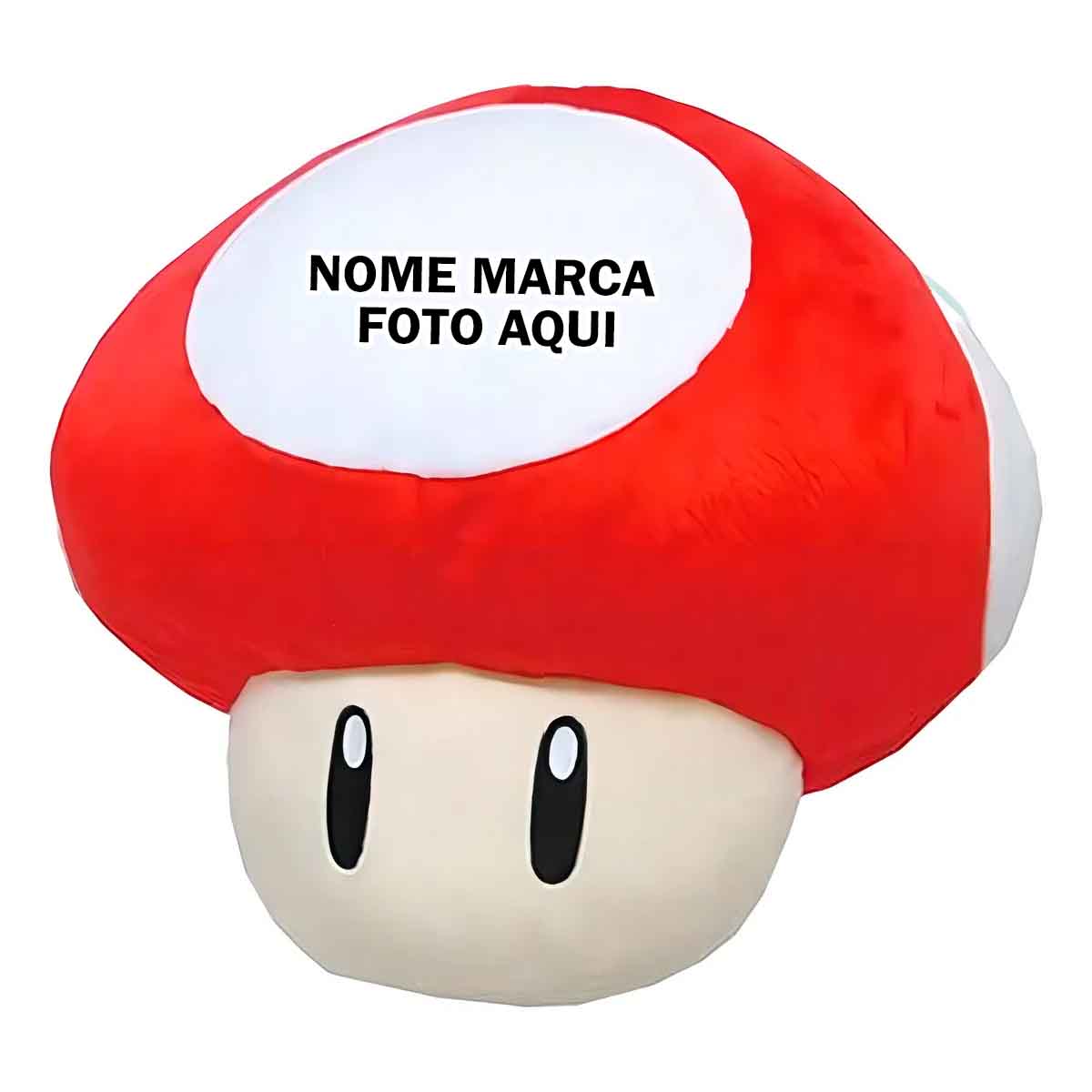 Pelucia Taito Super Mario cogumelo Personalizado com nome marca logotipo empresa foto arte frase personalizada