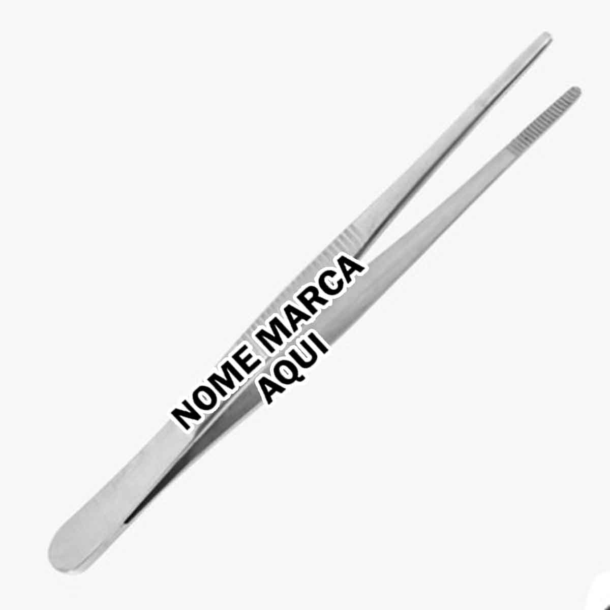 Pinça Culinária Inox 30cm Profissional Personalizada com nome marca logotipo empresa foto arte frase personalizado