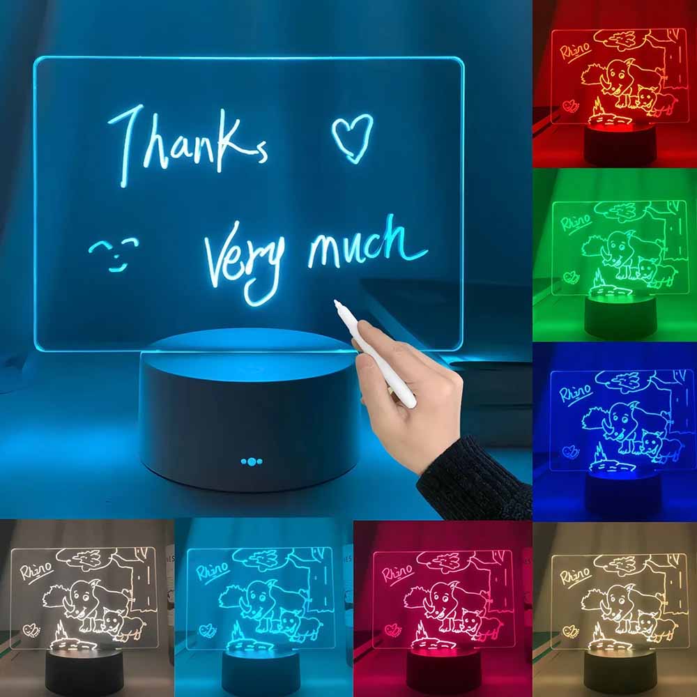 Quadro de anotações com led rgb em acrilico Personalizado com nome marca logotipo empresa foto arte frase personalizada