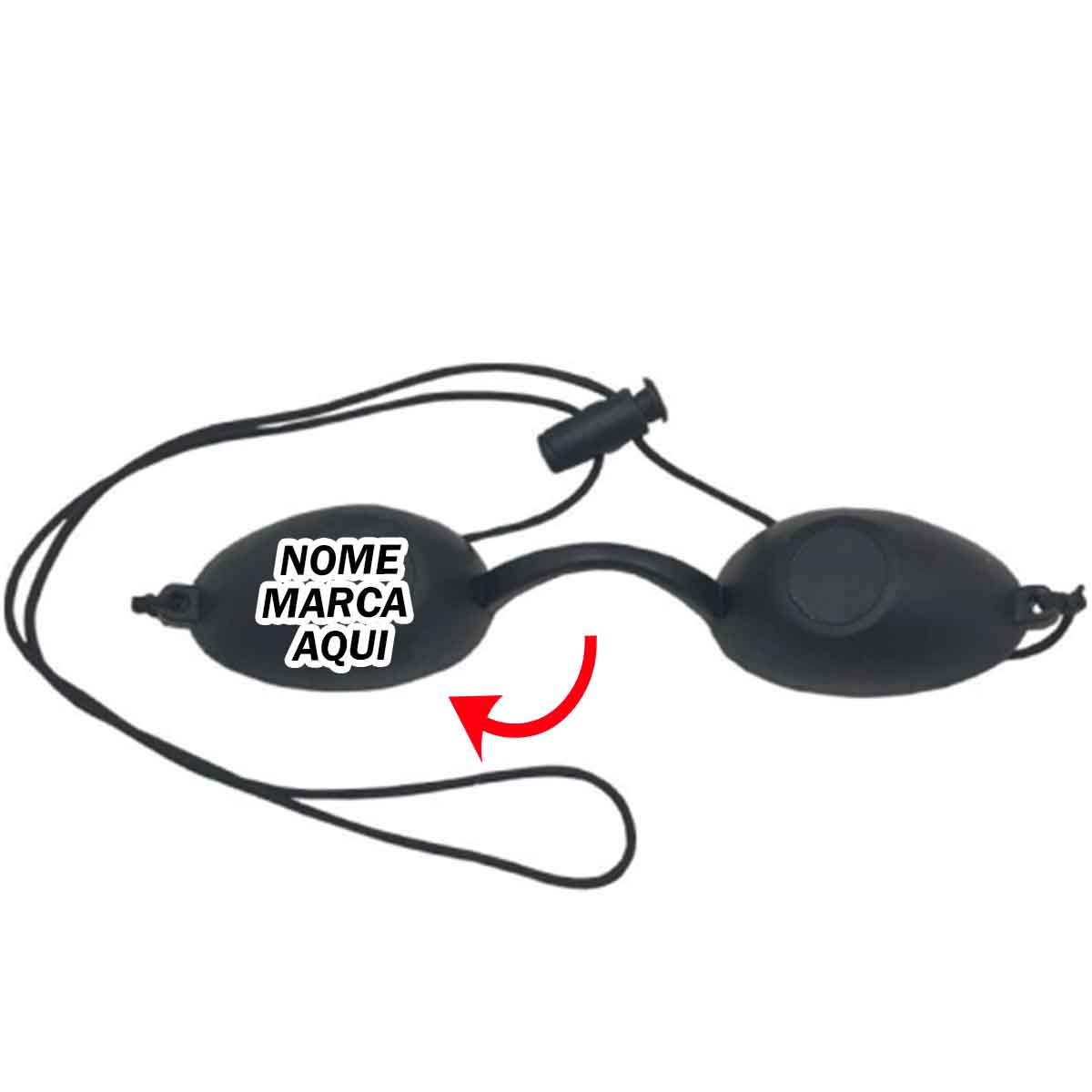 Tapa olho oculos de proteção led tatuagem banho de sol Personalizado com nome marca logotipo empresa foto arte frase