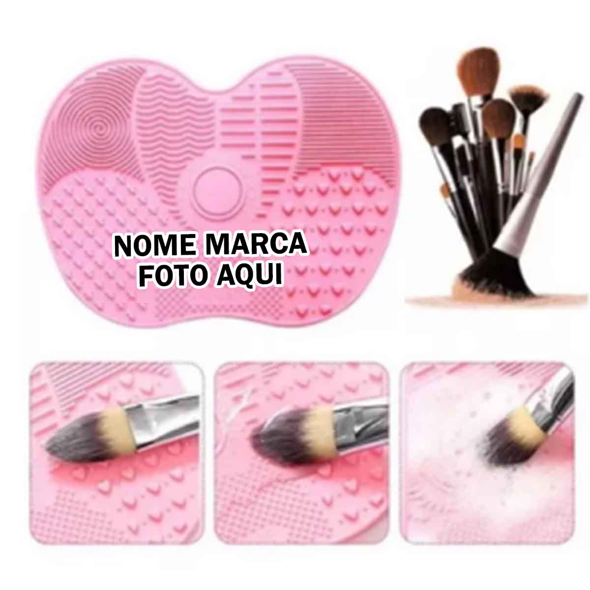 Tapete de silicone maquiagem limpa pincel Personalizado com nome marca logotipo empresa foto arte frase personalizada