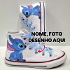 Tenis Personalizado All Star Tecido com nome marca logotipo empresa foto arte frase personalizada Lilo