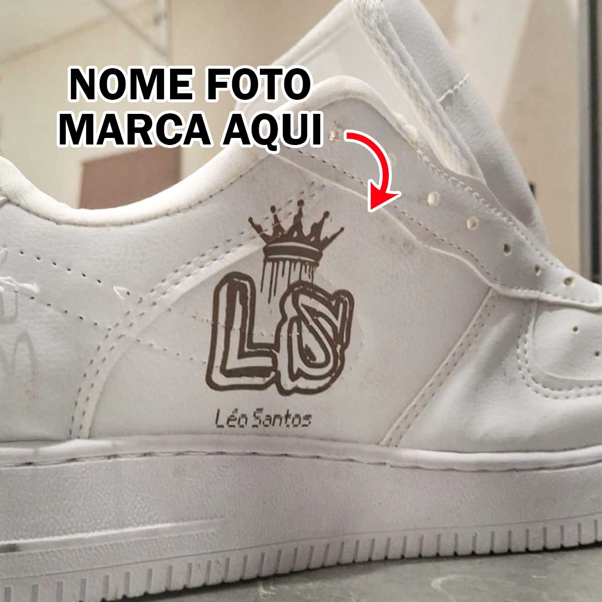 Tenis Personalizado com nome marca logotipo empresa foto arte frase personalizada