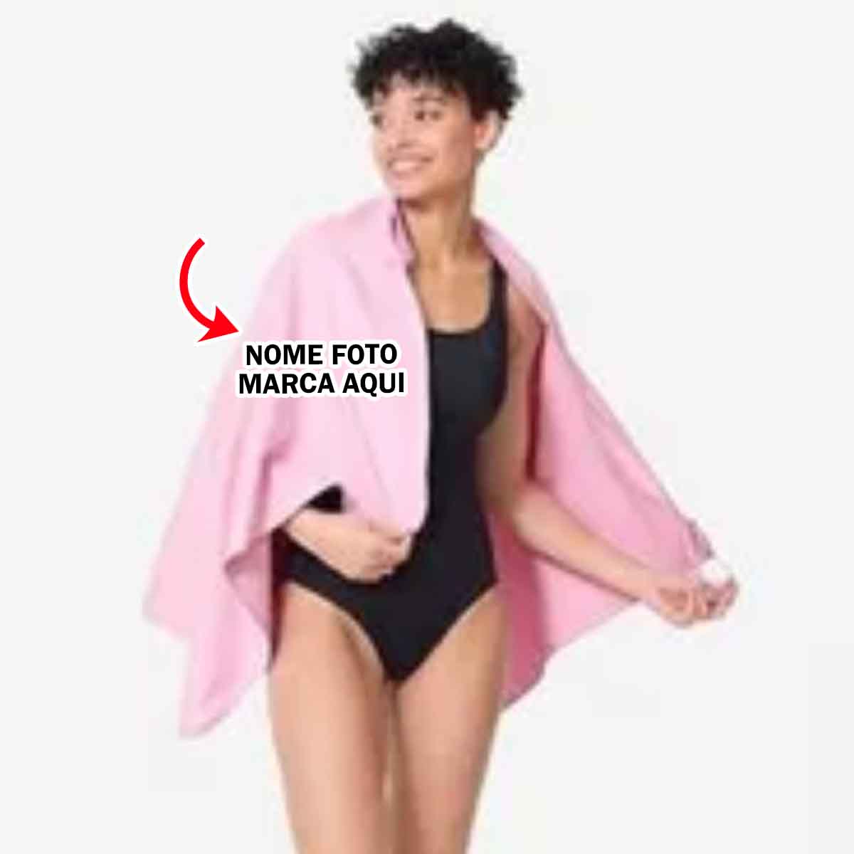Toalha de natação Personalizada com nome marca logotipo empresa foto arte frase personalizada