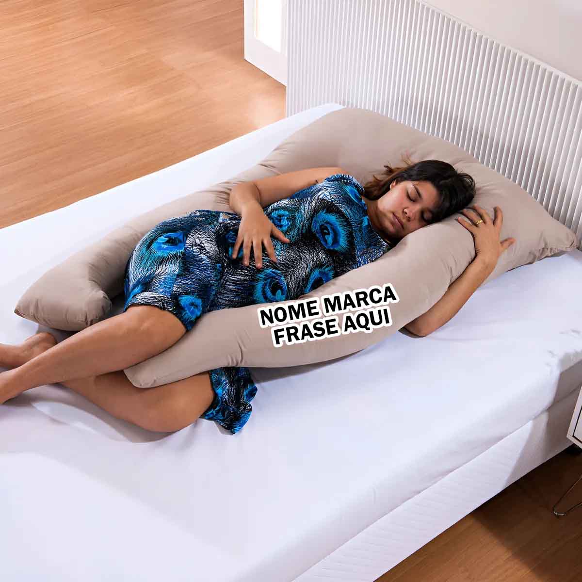 Travesseiro Grande gigante gestante gravida corpo Personalizado com nome marca logotipo empresa foto arte frase