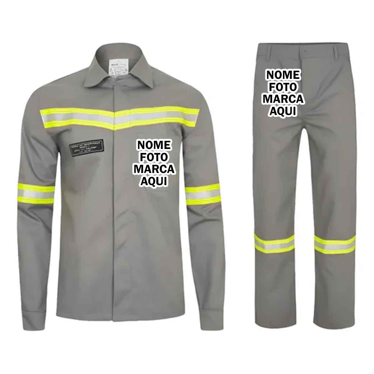 Uniforme anti chamas reflexivo eletricista epi Personalizado com nome marca logotipo empresa foto arte frase