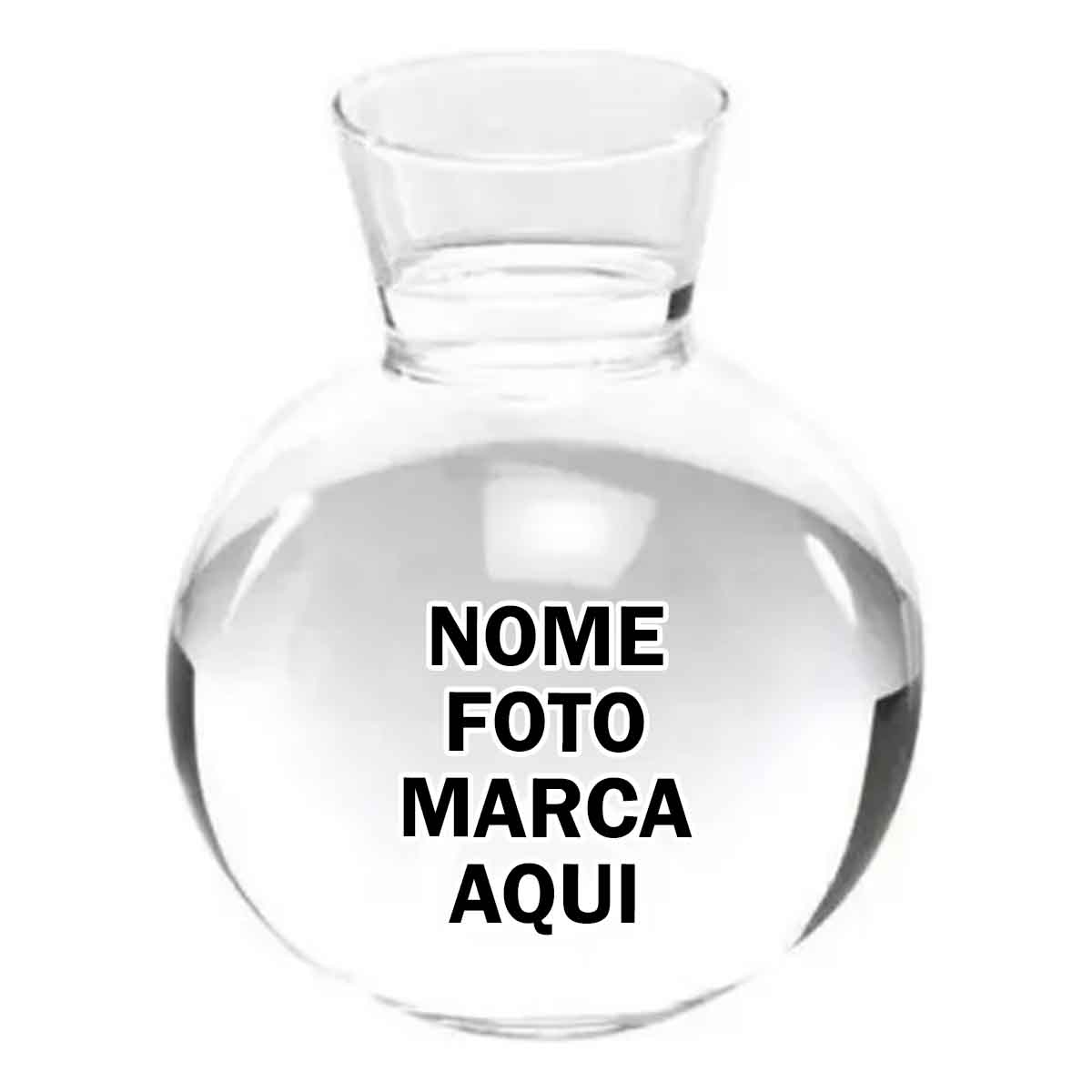 Vaso de plantas Vidro Personalizado com nome marca logotipo empresa foto arte frase personalizada Bojudo