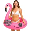 Boia Flamingo Grande Adulto Criança Piscina Inflável 90cm Personalizado com nome marca logotipo empresa foto arte frase