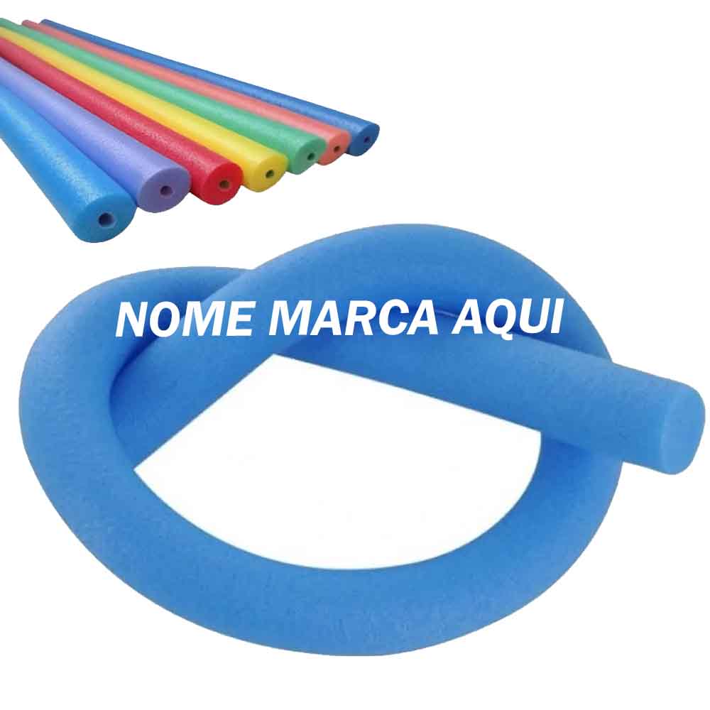 Flutuador Espaguete Para Piscina Personalizado com nome marca logotipo empresa foto arte frase personalizada