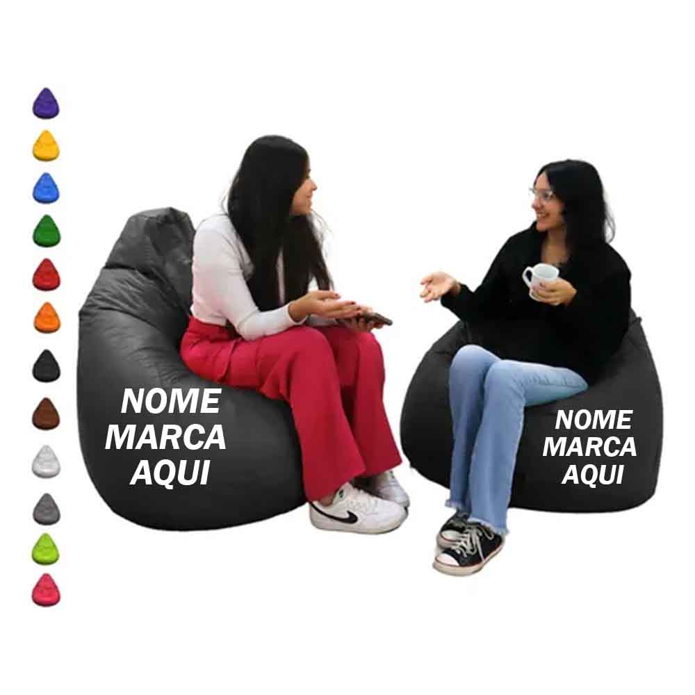 Puff pera pufe Personalizado sem enchimento poltrona gota com nome marca logotipo empresa foto arte frase personalizada