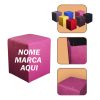Puff de tecido suede veludo pufe banqueta Personalizado com nome marca logotipo empresa foto arte frase personalizada