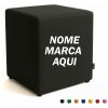 Puff de courino couro pufe banqueta Personalizado com nome marca logotipo empresa foto arte frase personalizada