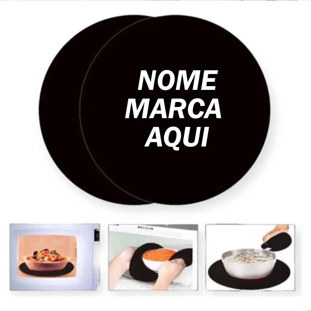 Protetor De Fogão Indução Silicone Redondo Personalizado com nome marca logotipo empresa foto arte frase personalizada