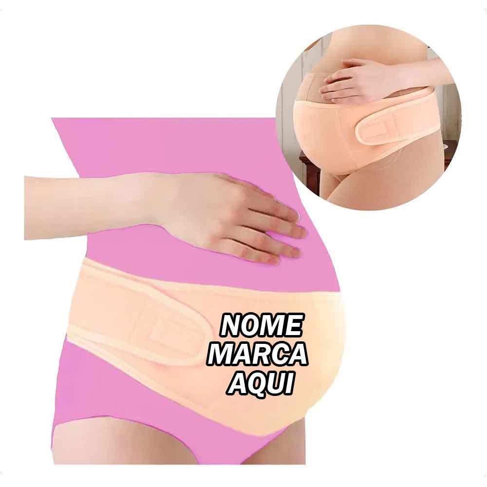 Cinta Abdominal Para Gestante Sustentação Barriga Personalizada com nome marca logotipo empresa foto arte frase