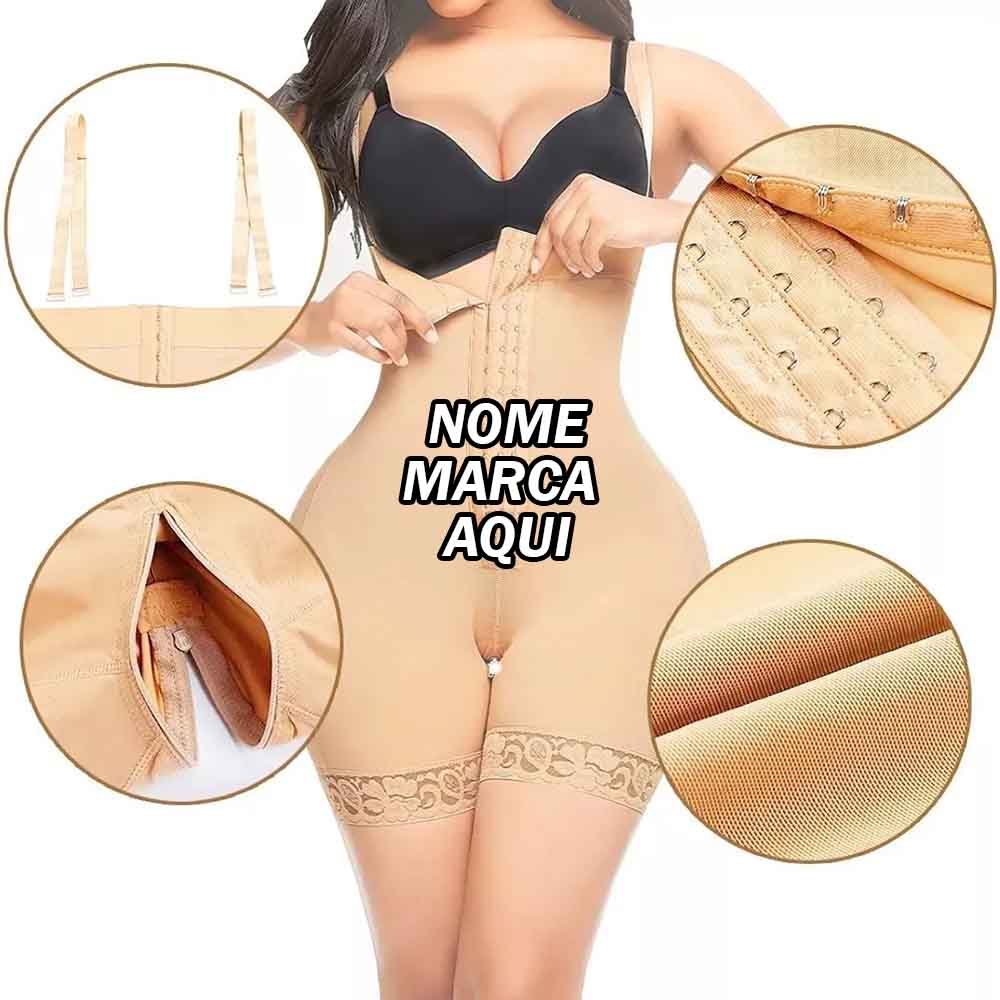 Cinta Modeladora Realça Curvas Levanta Bumbum E Modela Corpo Personalizada com nome marca logotipo empresa foto