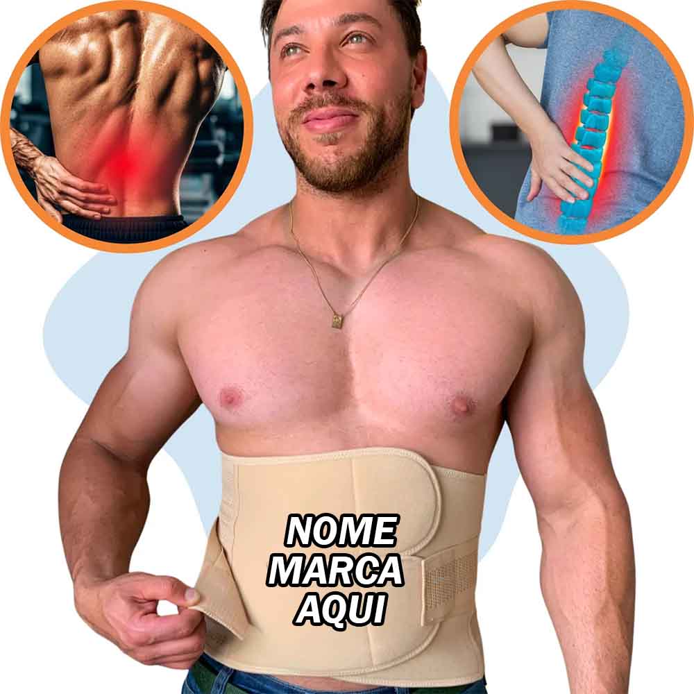 Cinta Masculina Modeladora Abdominal Ajustável Emagrecimento Personalizada com nome marca logotipo empresa foto
