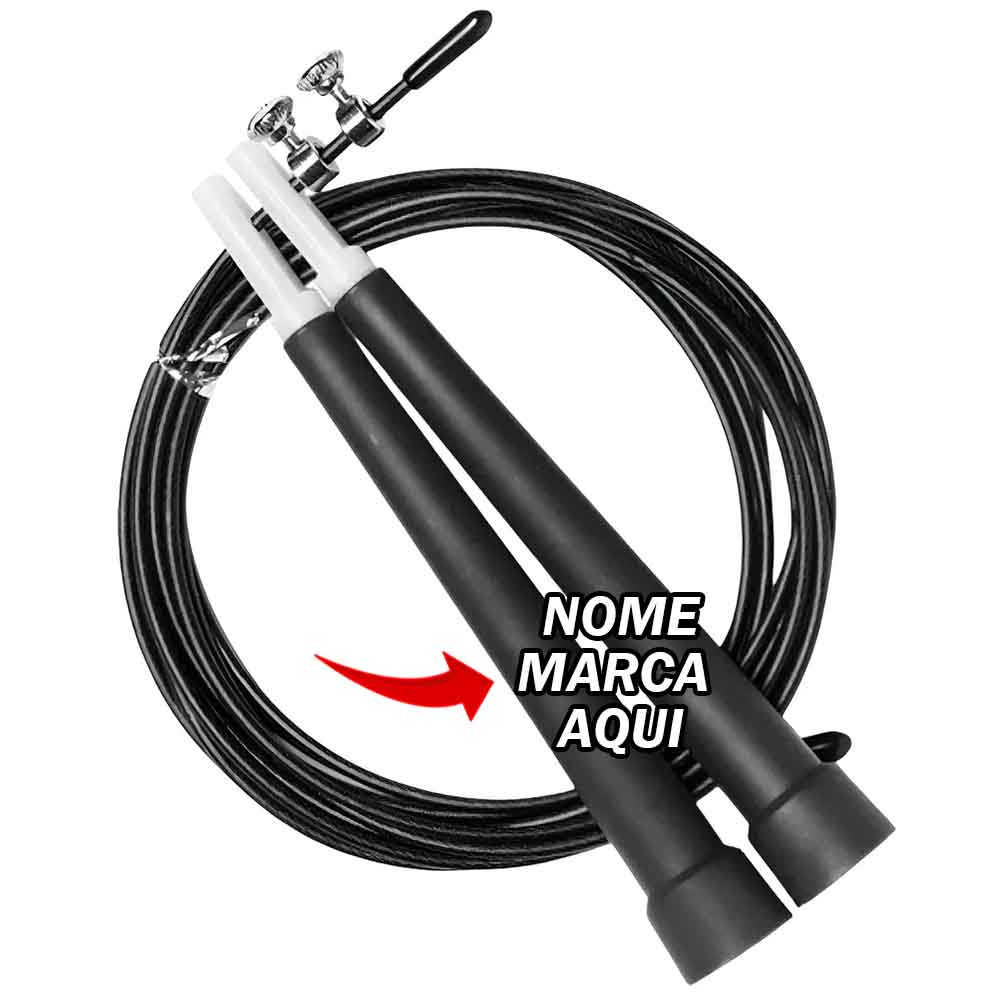 Corda De Pular Crossfit Speed Rope Rolamento 3m Cabo De Aço Personalizada com nome marca logotipo empresa foto