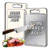 Tabua De Corte Aço Inox Personalizada Antibacteriana Dupla Face 304 - Tabua de Cozinha para Carne Legumes Frutas Queijos
