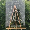 Arco de casamento placa de acrilico fachada recepção com cavalete madeira Personalizado nome marca logo foto arte frase