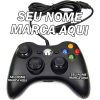 Controle Xbox 360 Personalizado USB PC nome marca logo foto arte frase