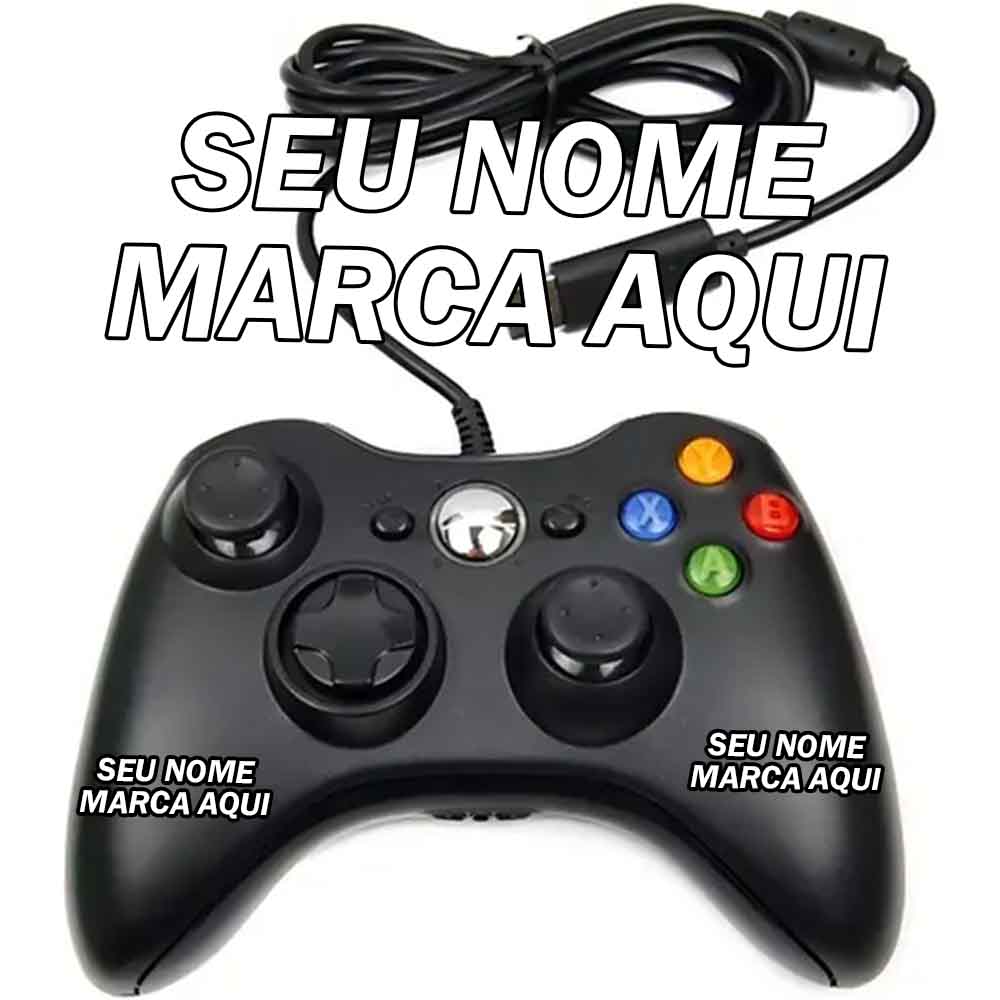 Controle Xbox 360 Personalizado USB PC nome marca logo foto arte frase