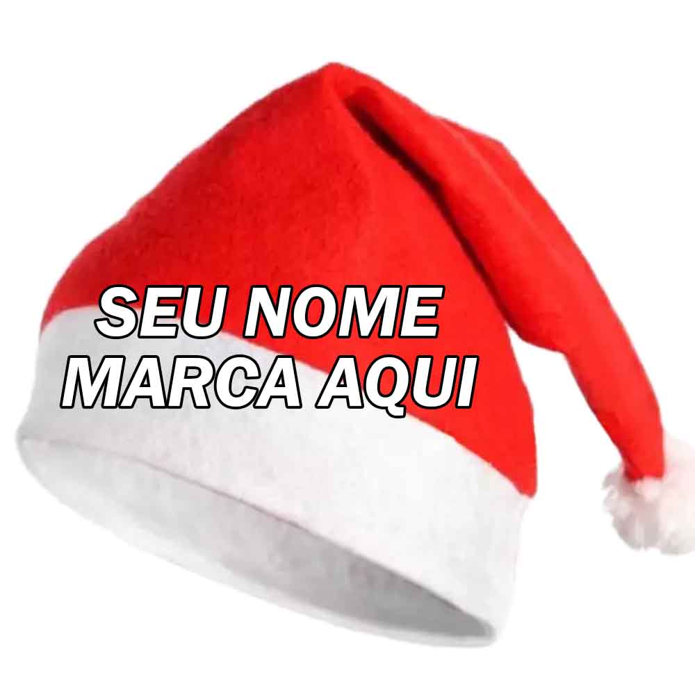 Gorro de papai noel touca chapeu natal Personalizado nome marca logo foto arte frase