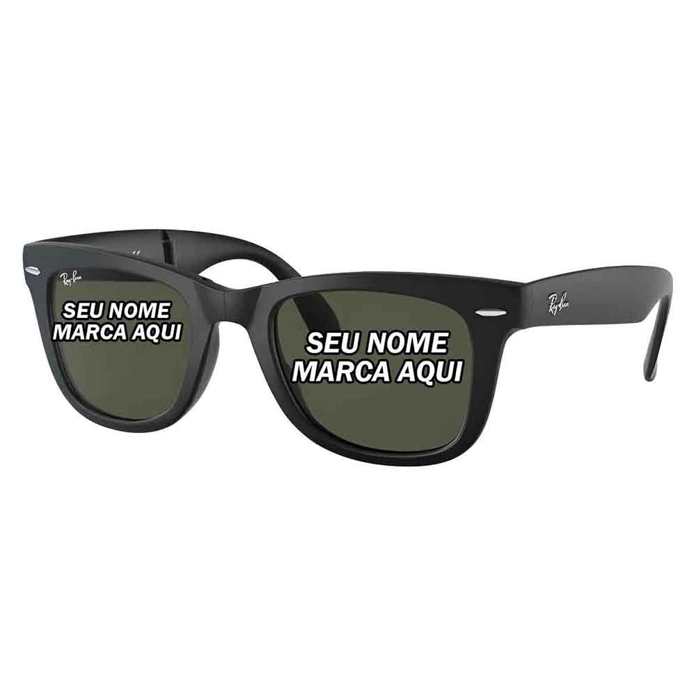 Óculos de sol Ray-Ban rayban ray ban personalizado Wayfarer Folding Classic tamanho Extra Grande armação matte black