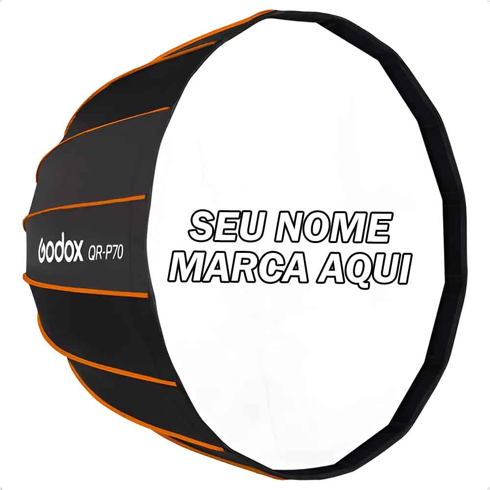 Parabolico Personalizado nome marca logo foto arte frase fotografia estudio flash led fotografo