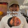 Camiseta com rosto cara face Personalizada nome marca logo foto arte frase