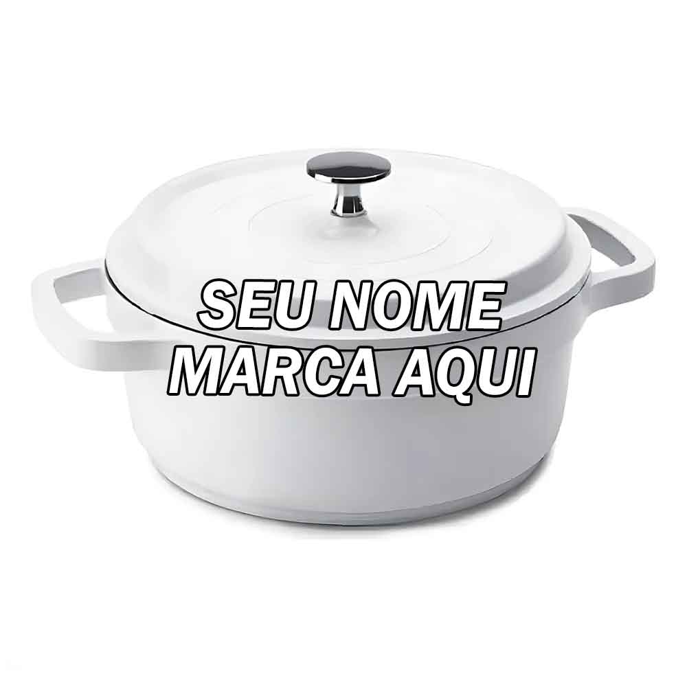 Caçarola Studio Hercules Ø21,3cm Antiaderente Cerâmico Branca Personalizado com nome marca logotipo empresa foto arte