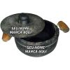 Panela De Pedra Sabão Alça De Madeira Cinza - Sem Cura Personalizada com nome marca logotipo empresa foto arte frase