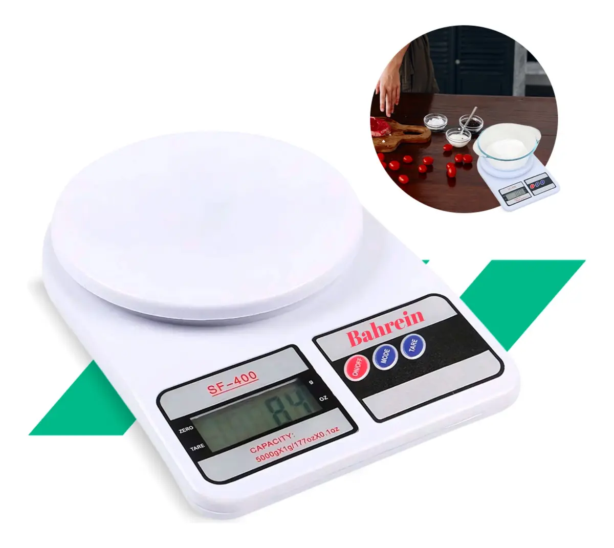 Balança Eletrônica Digital De Cozinha Pesa De 1gr Até 10kg Cor Branco e Nutrição