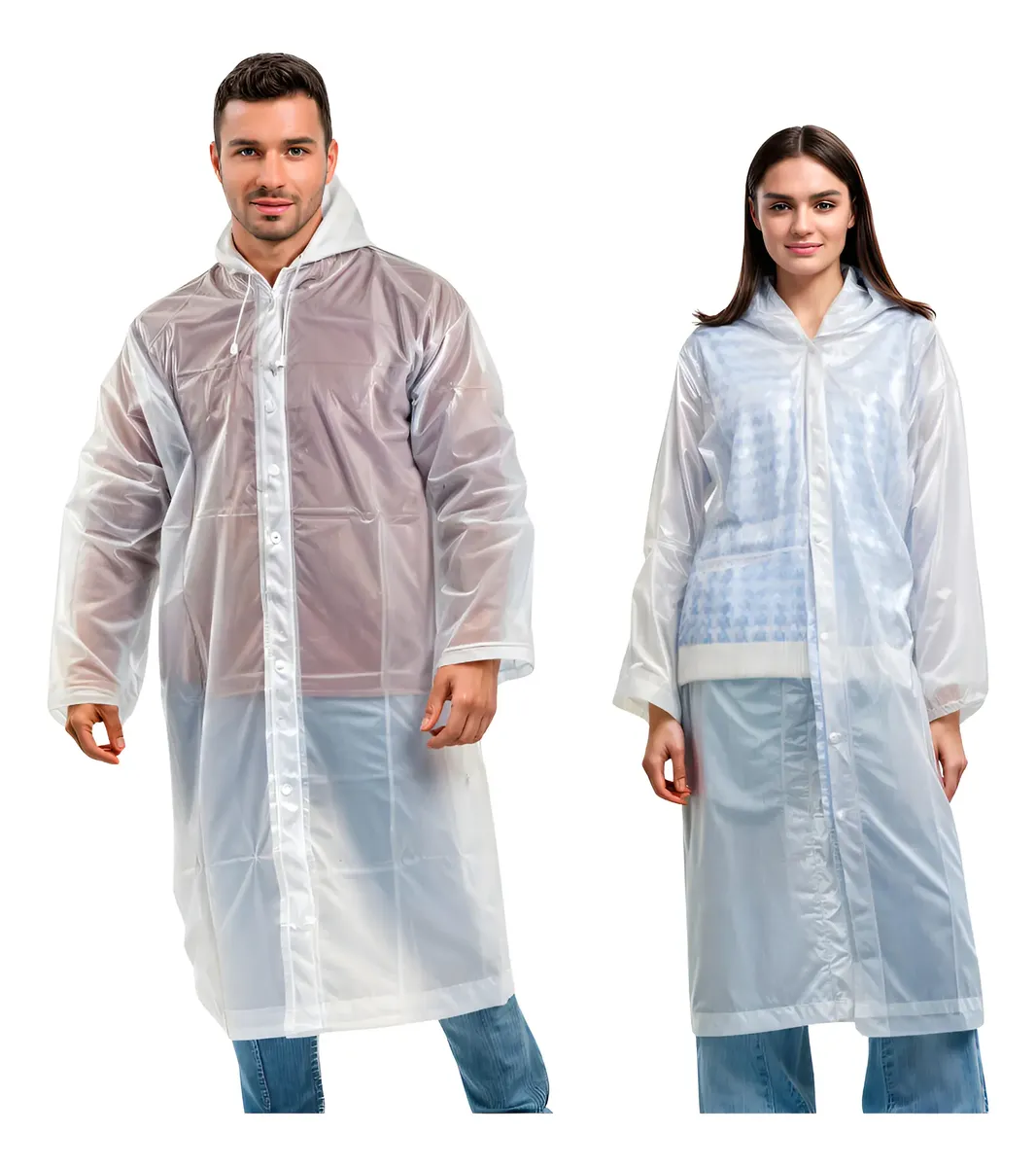 Kit 2 Capa De Chuva Reforçada Pvc Transparente Resistente - Imagem 2