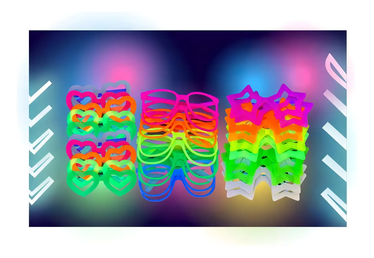 Kit C/30 Óculos Festa Balada Neon Brilha Na Luz Negra - Imagem 3